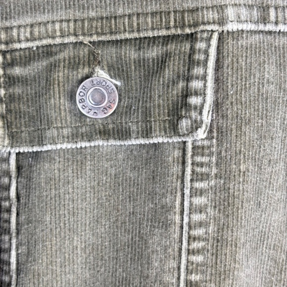 VTG 90s Sag Harbor Corduroy Jacket L Green Chore Coat Fall Retro Gilmore Friends - Picture 4 of 9